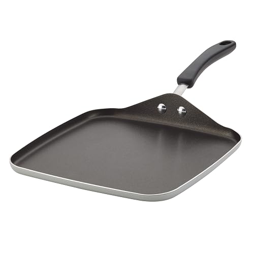 Farberware Cookstart DiamondMax Nonstick Square Griddle, 11-Inch, Silver | Heavy-duty aluminum griddle for stove top, easy food release, dishwasher safe non stick griddle pan, oven safe to 350Â°F