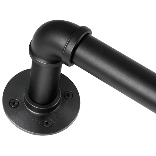 SOMINS Blackout Curtain Rods，Black Curtain Rods for Windows 16 to 28 | 1 Inch, Adjustable Blackout Curtain Rod, Outdoor/Indoor Use, Heavy Duty Wrap Around Drapery Pole for Bedroom, Living Room