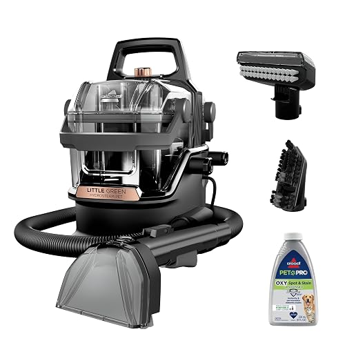 BISSELL Little Green HydroSteam Portable Carpet Cleaner, 3618 | HydroSteam technology combines hot water and steam; multi-purpose upholstery & car/auto detailing