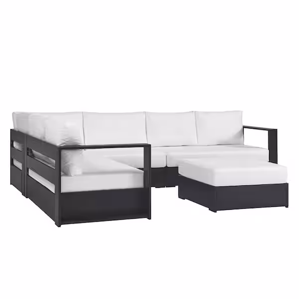 Tahoe 5-piece Outdoor Patio Powder-coated Aluminum Sectional Sofa Set
