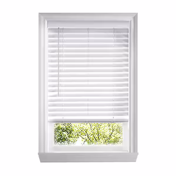 Home Decorators Collection White Cordless Faux Wood Blinds For Windows With 2 In Slats 43 In W X 36 In L Actual Size 42 5 In W X 36 In L 10793478535668