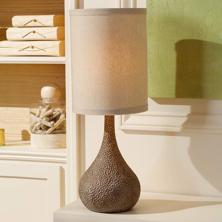 Possini Euro Chalane 31 1/4" Hammered Gourd Bronze Table Lamp