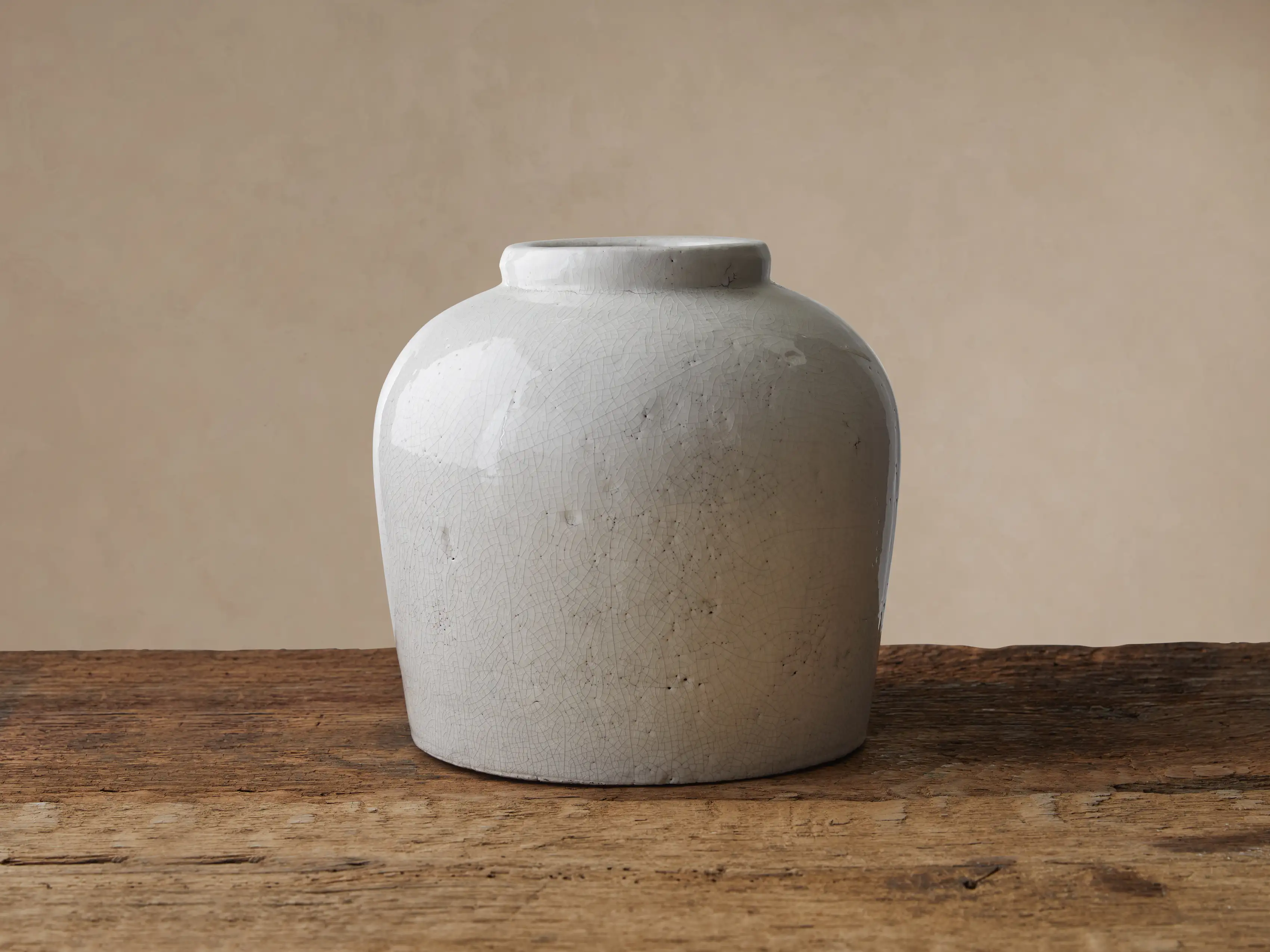 Santorini Low Vase in White