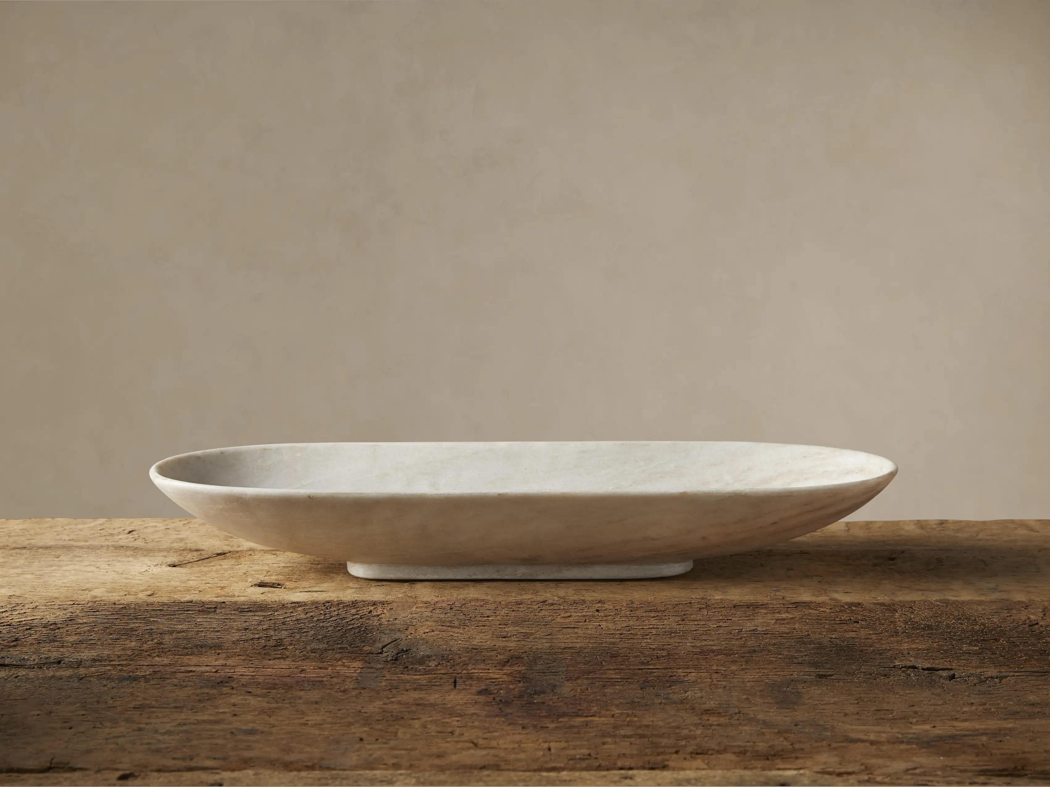 White Marble Oval Bowl