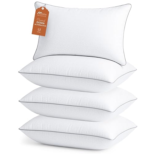 Sasttie Firm Pillows Queen Size Set of 4, Bed Pillows for Side, Back, and Stomach Sleepers - Oeko-Tex Certified Supportive Down Alternative Plump Filling - Hotel Quality and Machine Washable, 4 Pack