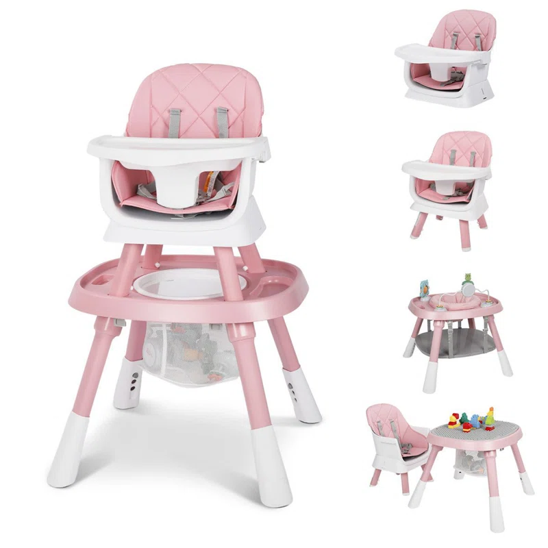Isabelle Max Foldable High Chair For Babies Toddlers Adjustable Height Recline Storage Basket Double Trays Easy To Clean