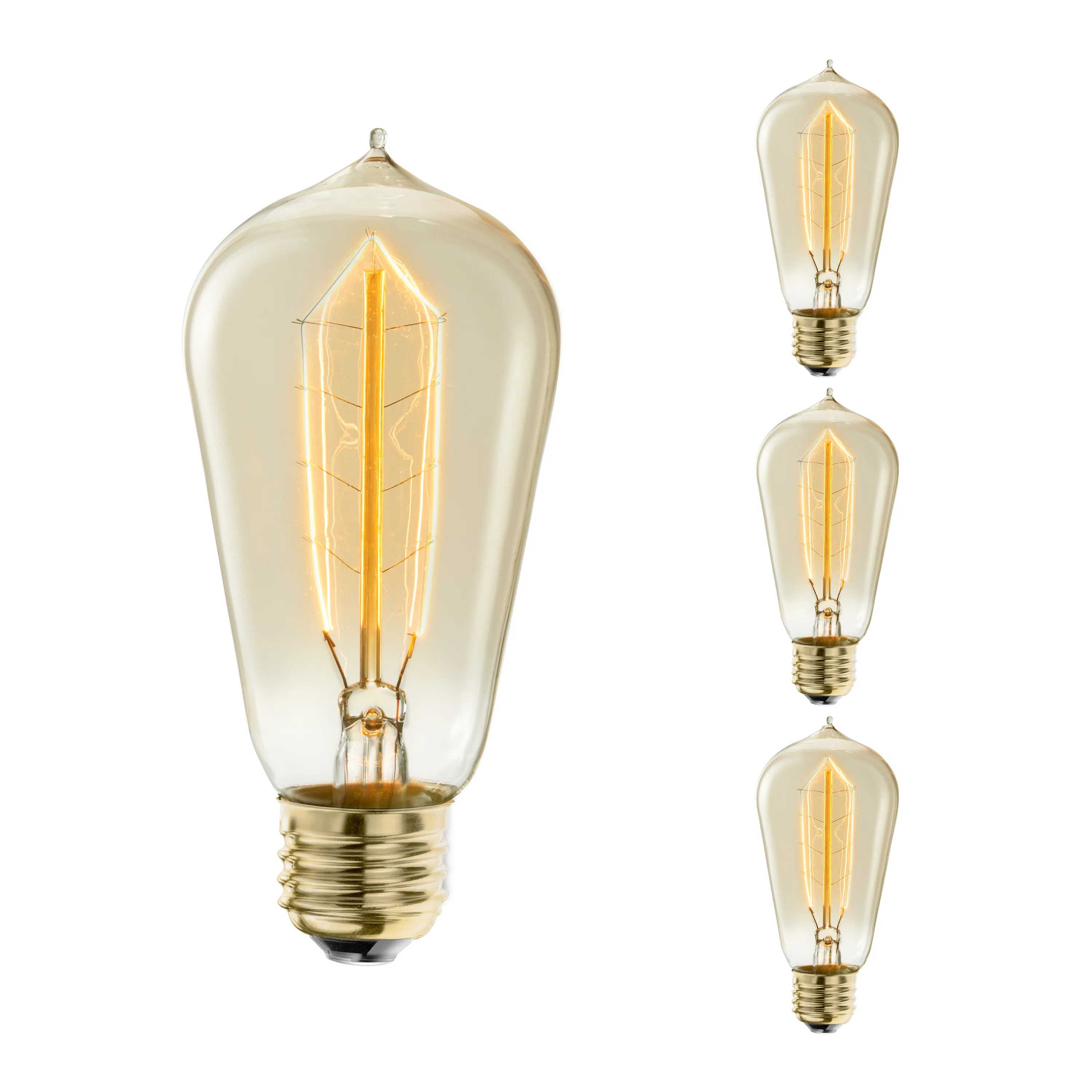 40 Watt E26 Incandescent Light Bulb, ST18 Nostalgic Hairpin Filament, 2200K Warm Amber Glow, 135 Lumens, Dimmable