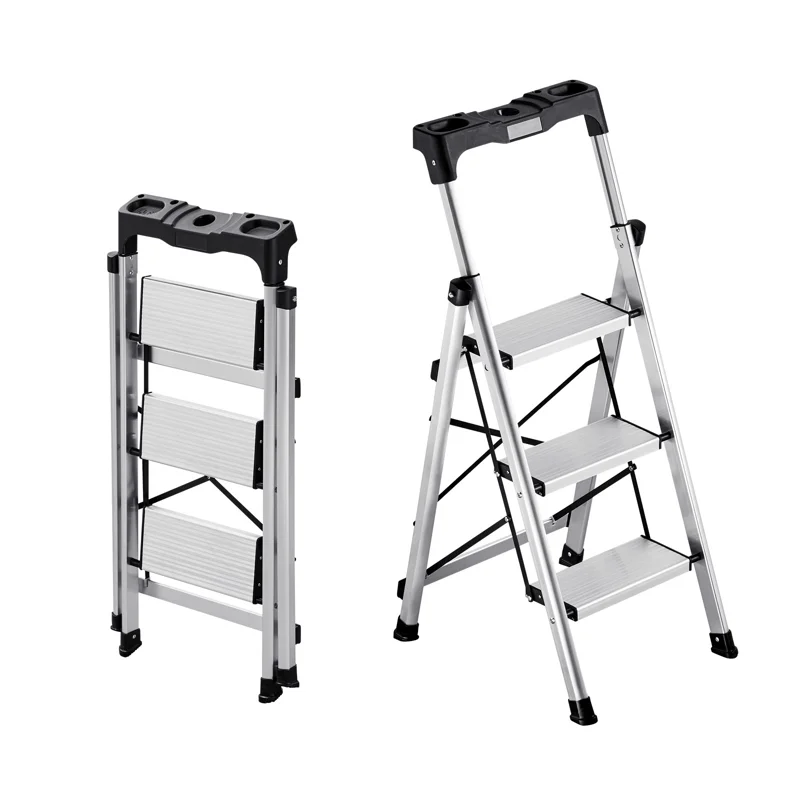 Wfx Utility 2 Step Ladder Folding Stool With Handgrip Wide Platform Step Non Slip Feet 330 Lbs Load Capacity