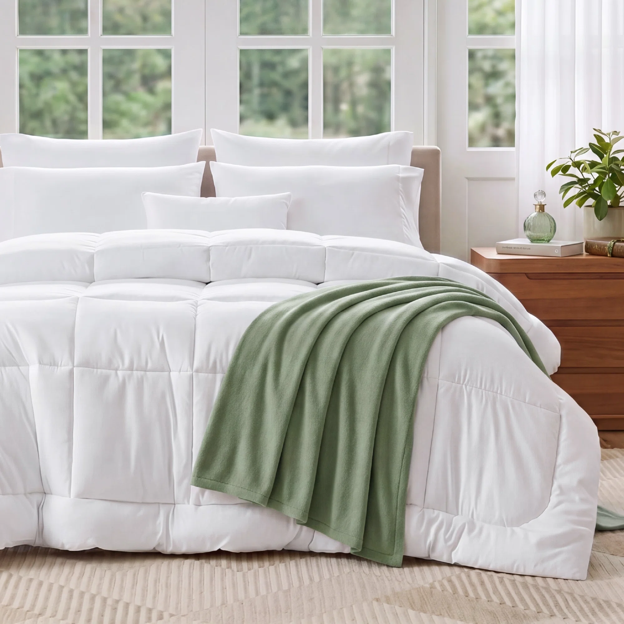 Bedsure Comforter Duvet Insert Box Stitch Down Alternative Bedding Duvet For All Season