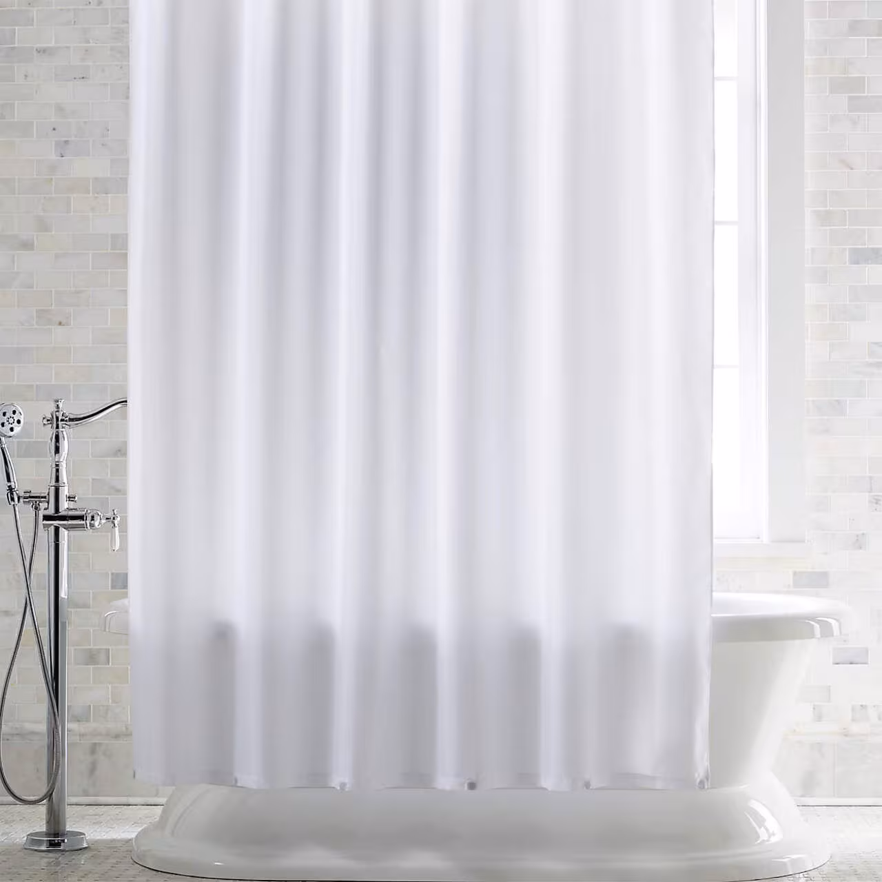 White Shower Curtain Liner With Magnets