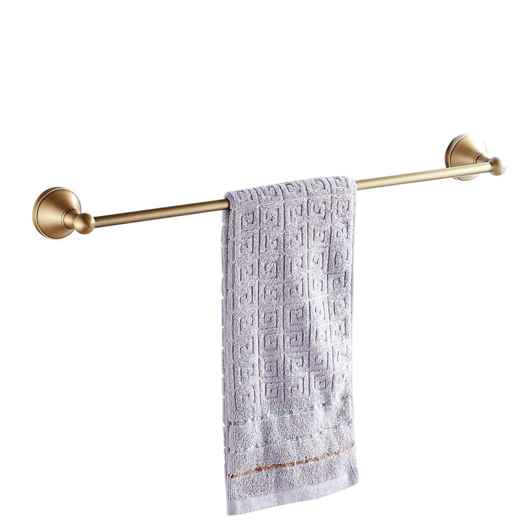 Towel Bar Rail Single Layer Antique Brass Towels Hanger Holder Wall Mounted