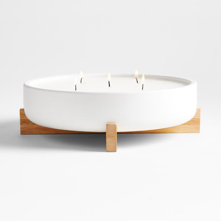 Wilmette 3 Wick Citronella Candle With Wooden Stand