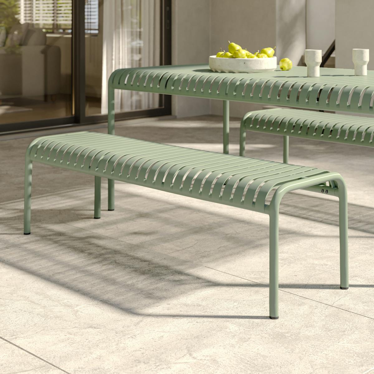 Sarek 59" Outdoor Bench - Khaki Green