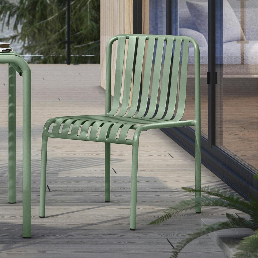 Sarek Outdoor Stackable Dining Chair - Khaki Green