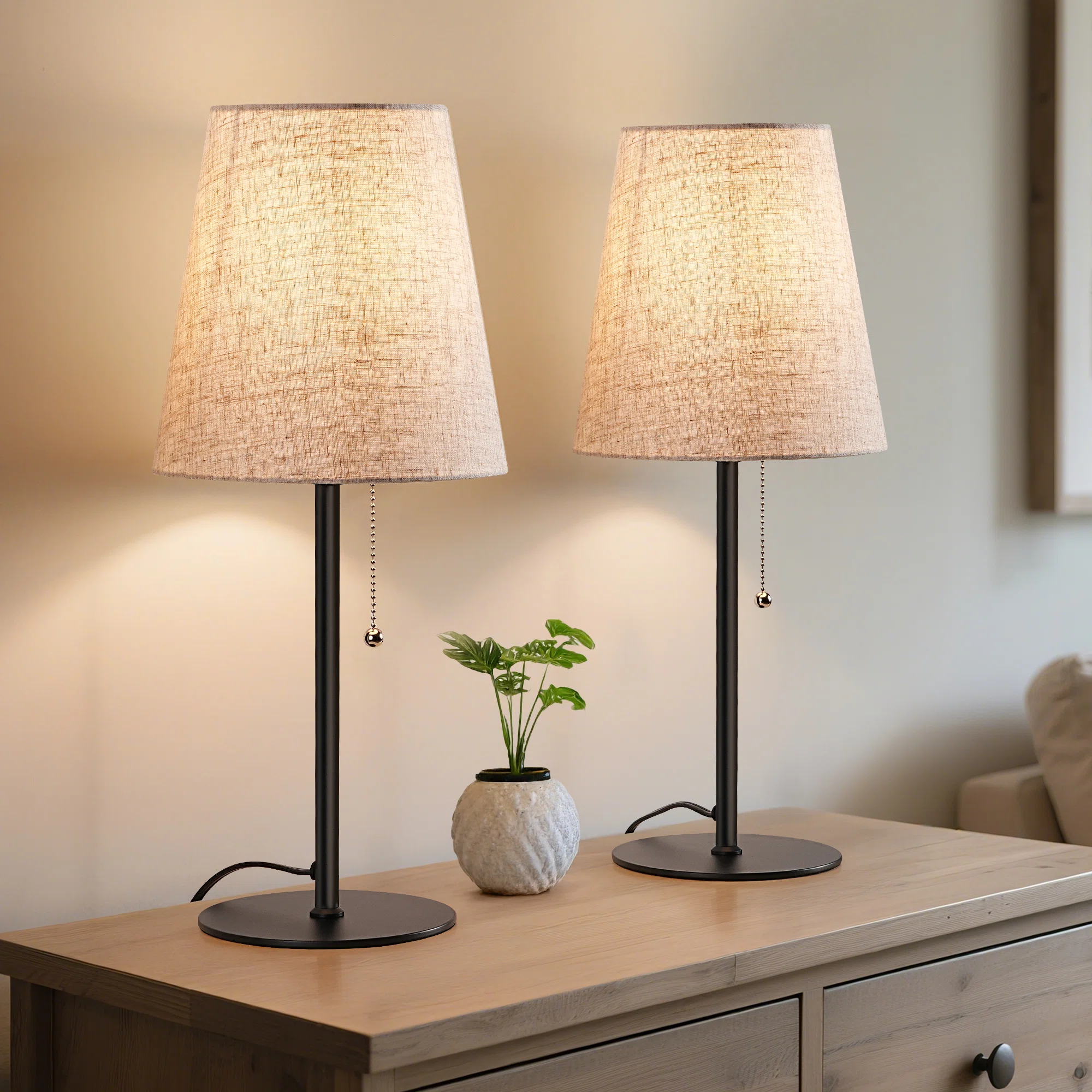 19" Classic Black Metal Table Lamp for Living Room,Bedroom,Bedside Lamp