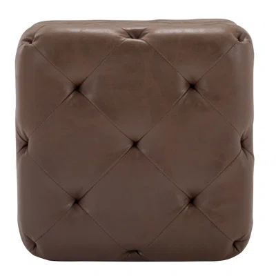19-Inch Square Tufted Ottoman Footstool, Upholstered Cube Pouf With Button Tufting For Living Room, Bedroom (Multiple Fabrics)