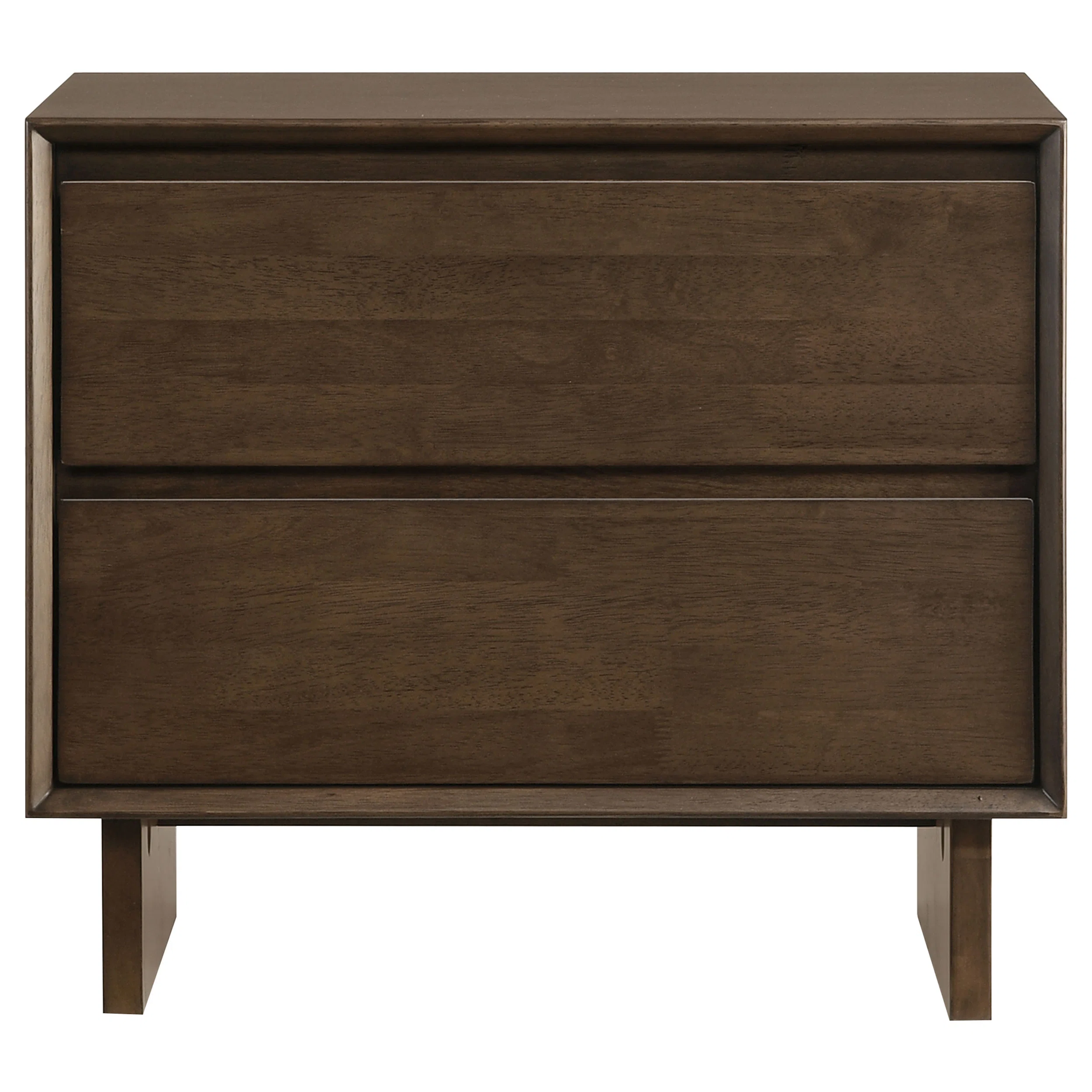 2-drawer Nightstand Bedside Table Warm Brown