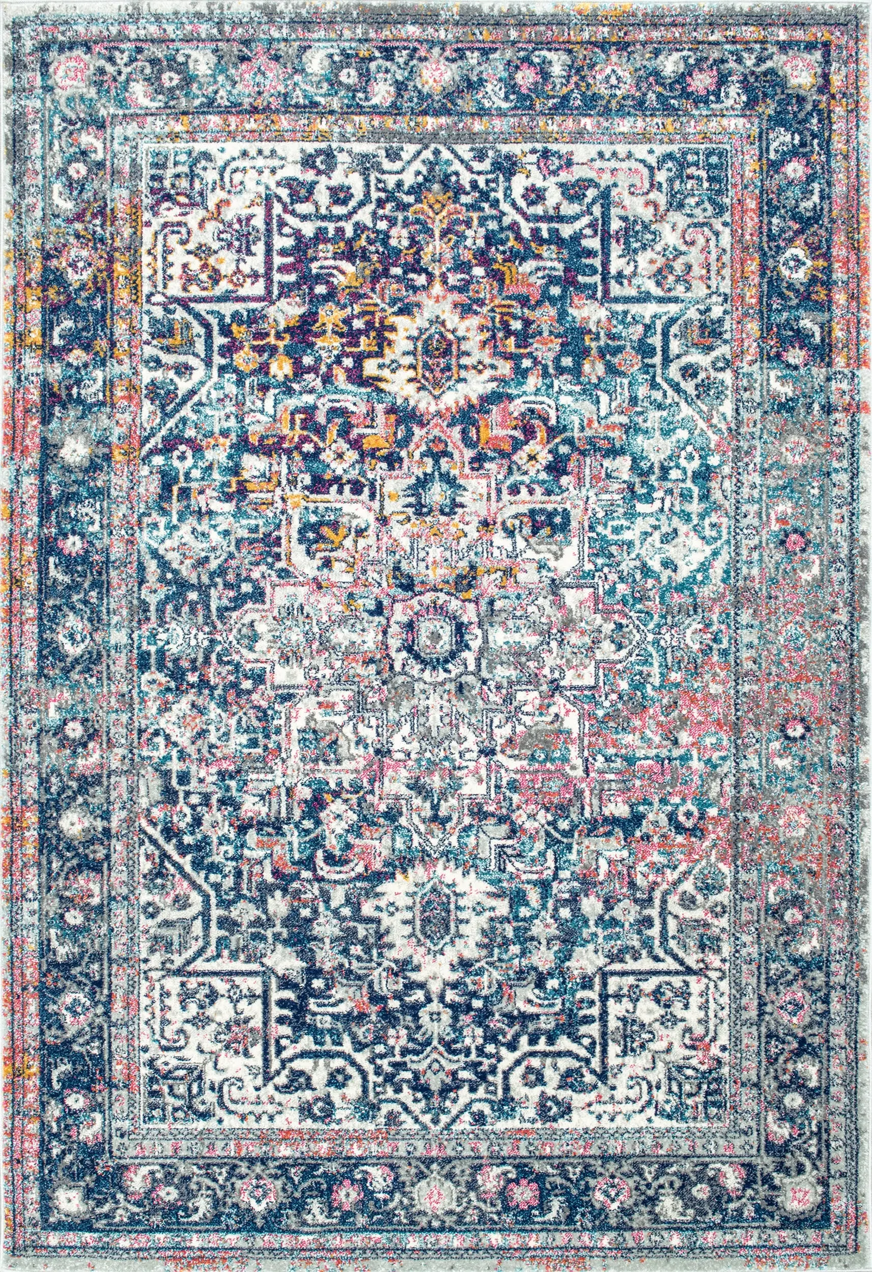Faded Star Petal Emblem Rug