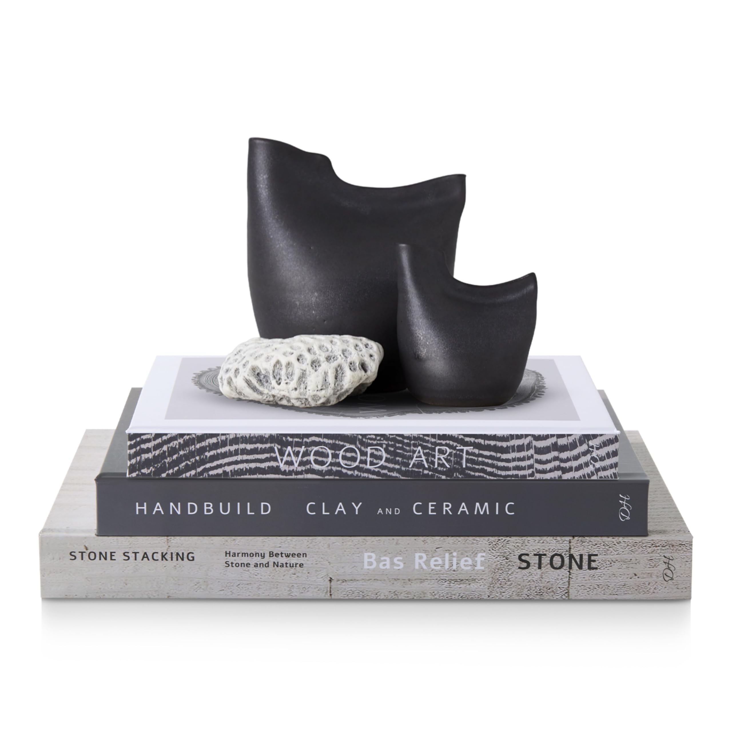 Decorative Books for Home Decor, Set of 3 Sizes Faux Books, Book Decor for Living Room, Office, Bookshelf, Coffee Table Decoration, Modern Stacked Display