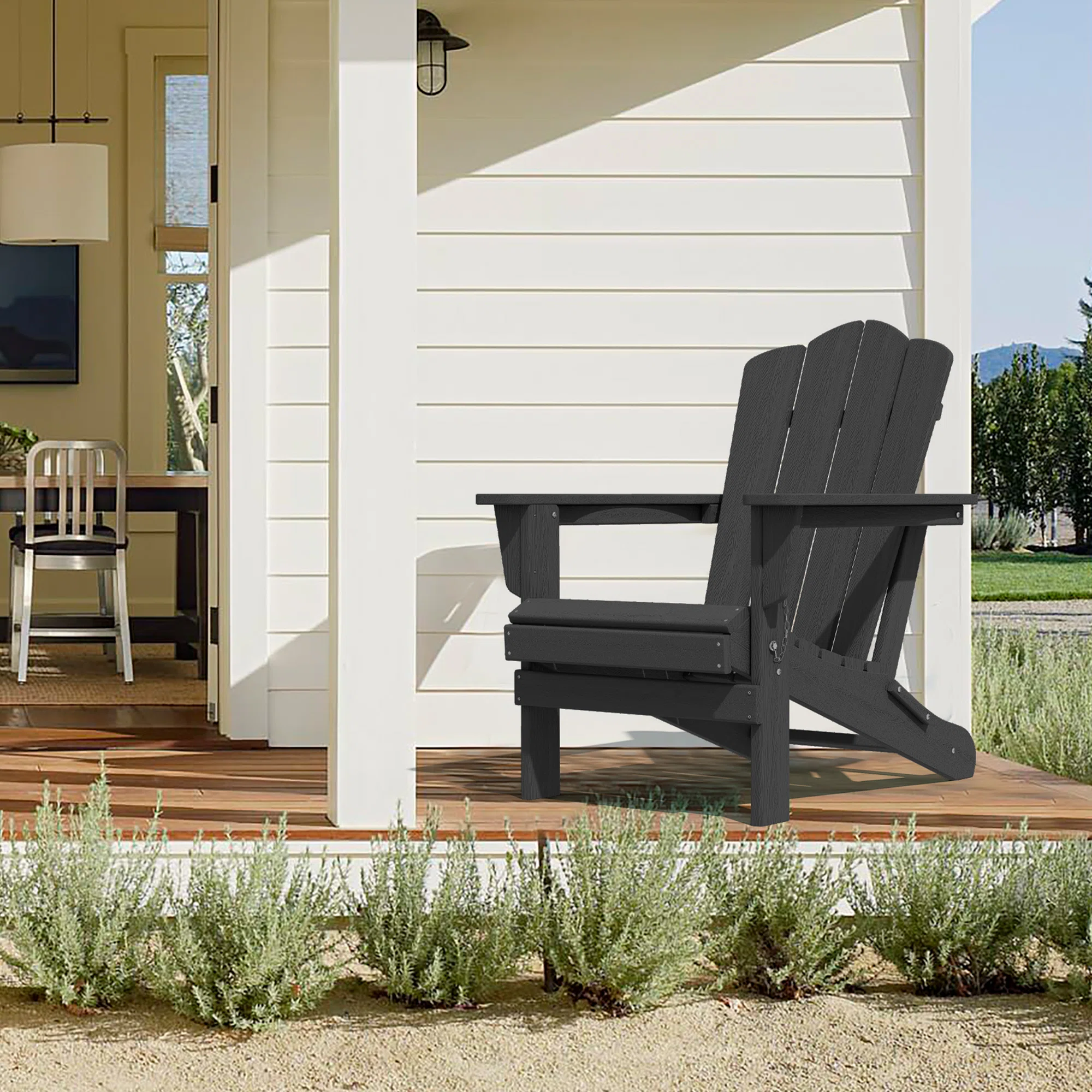 HDPE Foldable Steel Adirondack Chair