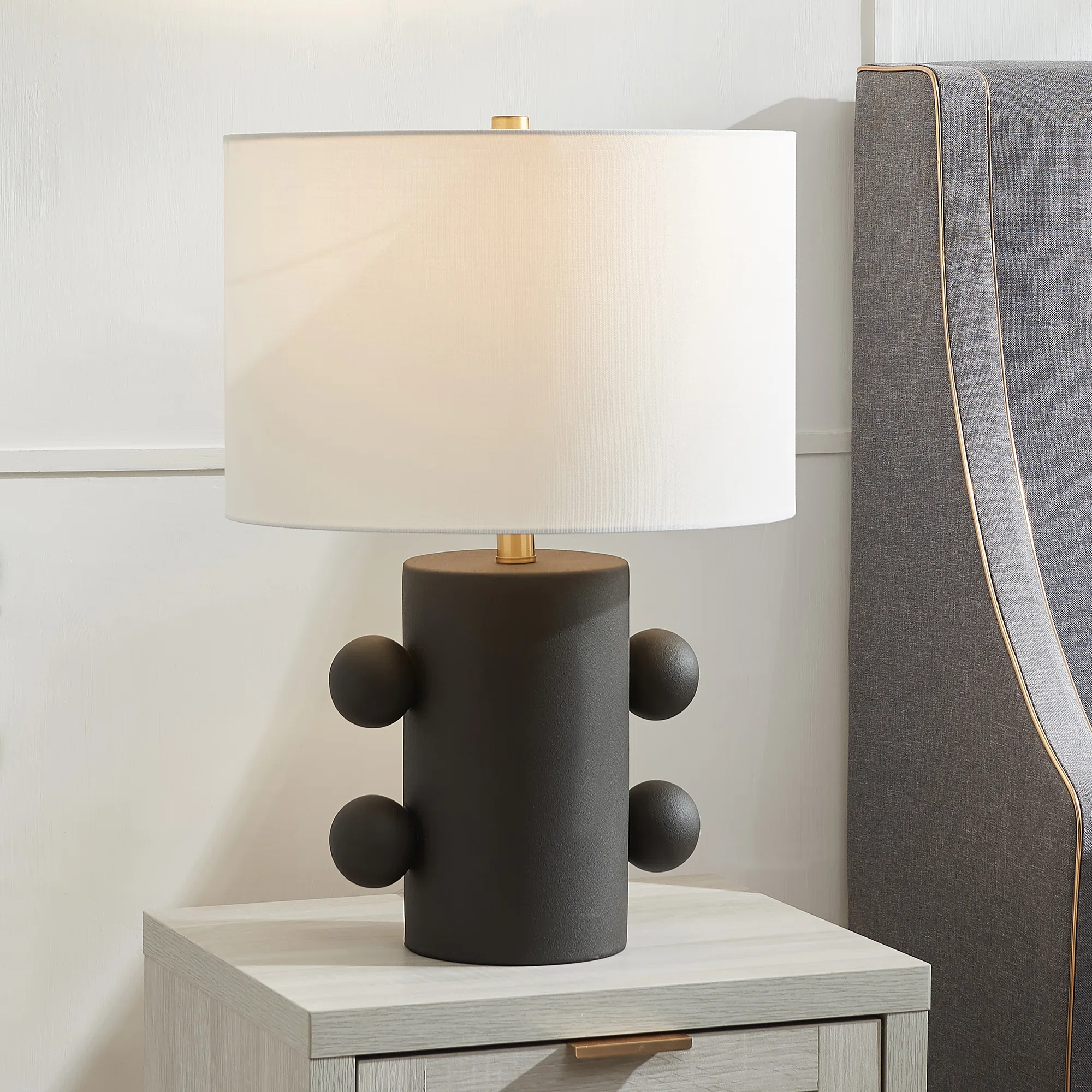 Izzey 20" Tall Ceramic Table Lamp with Fabric Shade