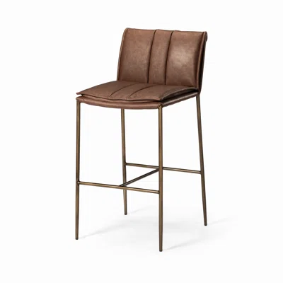 Maven Lane Gerard Stool with Faux Leather Upholstery