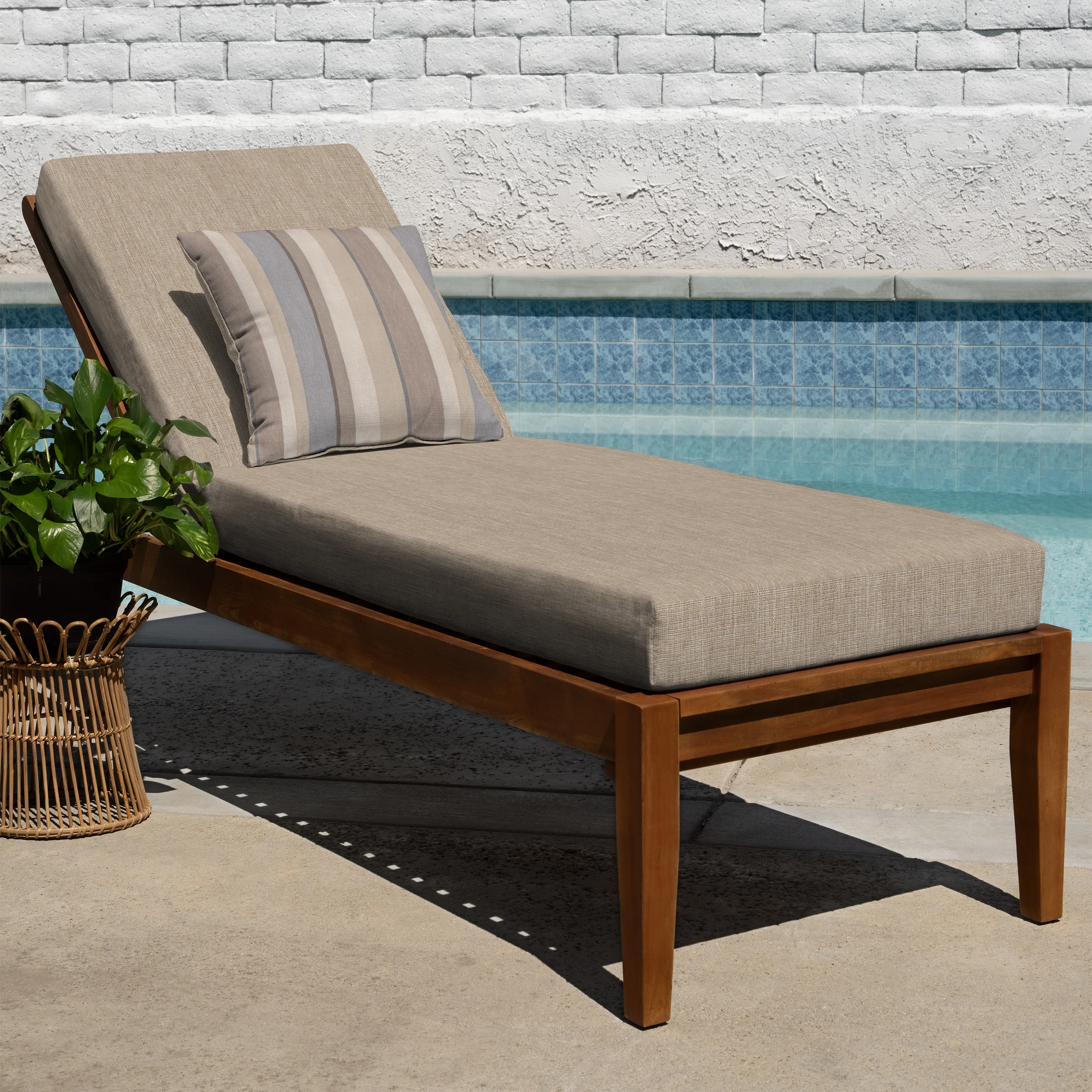 Meridian Outdoor Chaise Lounge Cushion – Weather-Resistant, Reversible, Plush Comfort