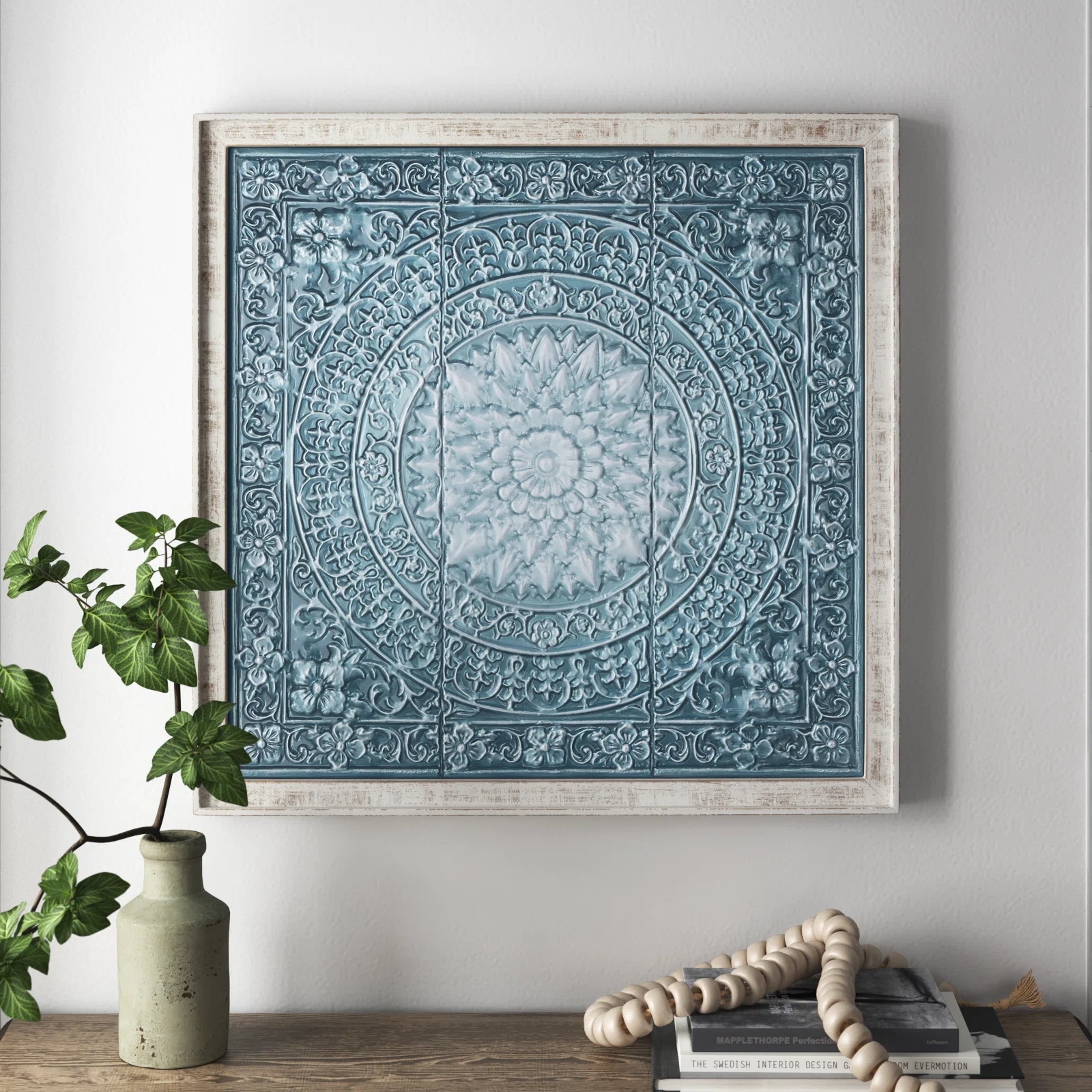 Metal Scroll Home Wall Decor with Embossed Details