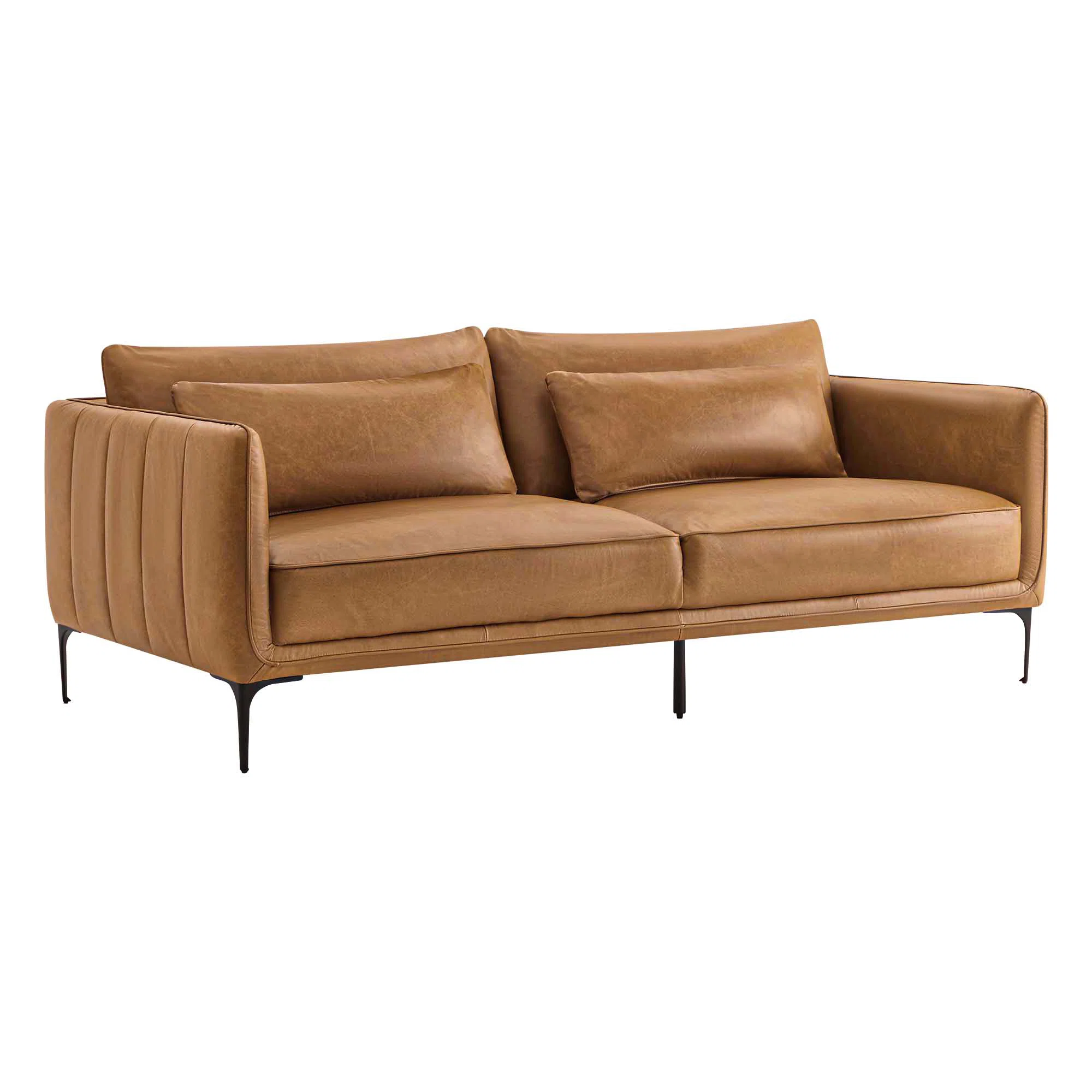 Rae 84'' Genuine Leather Upholstered Sofa