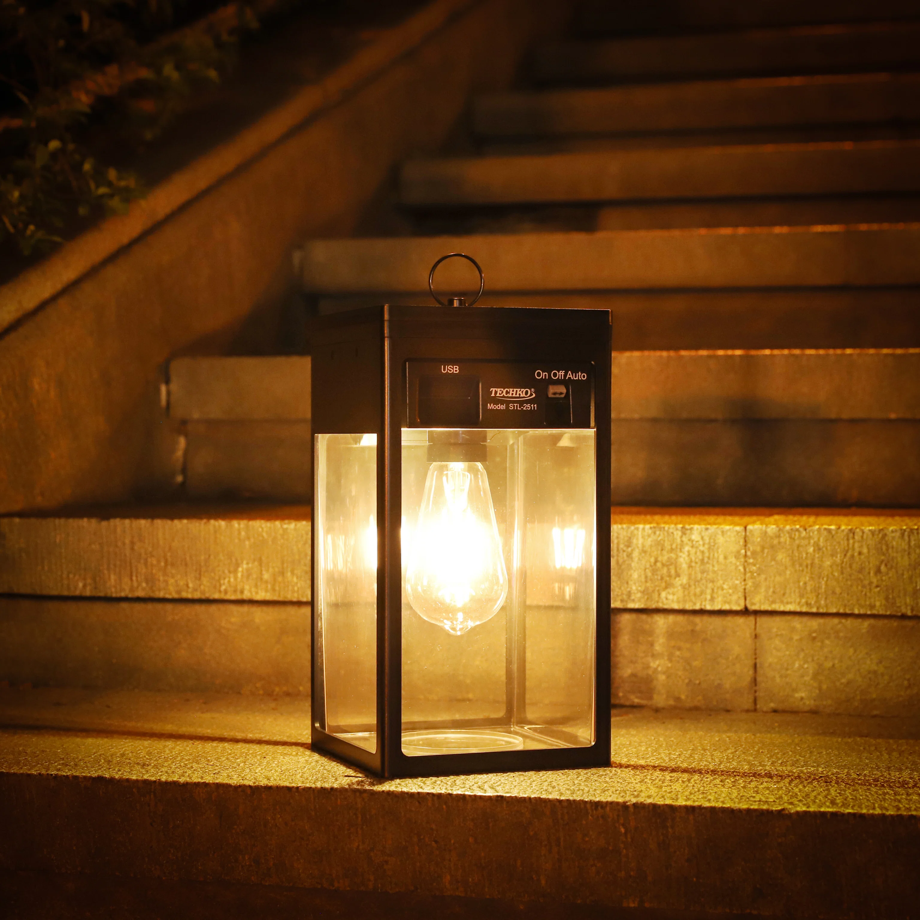 Solar Portable Lantern with Edison Bulb