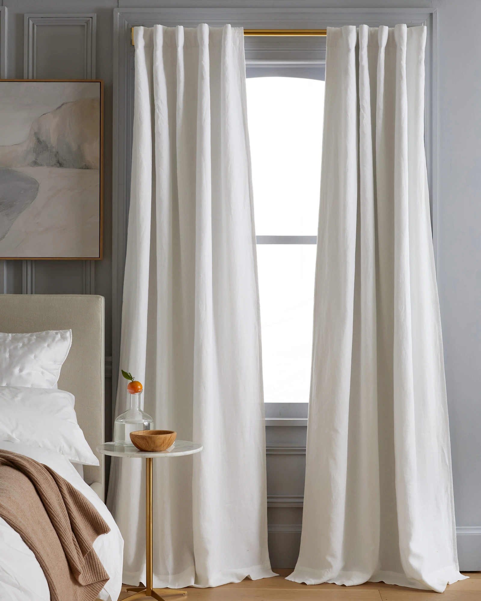 European Linen Room Darkening Curtain In Ivory