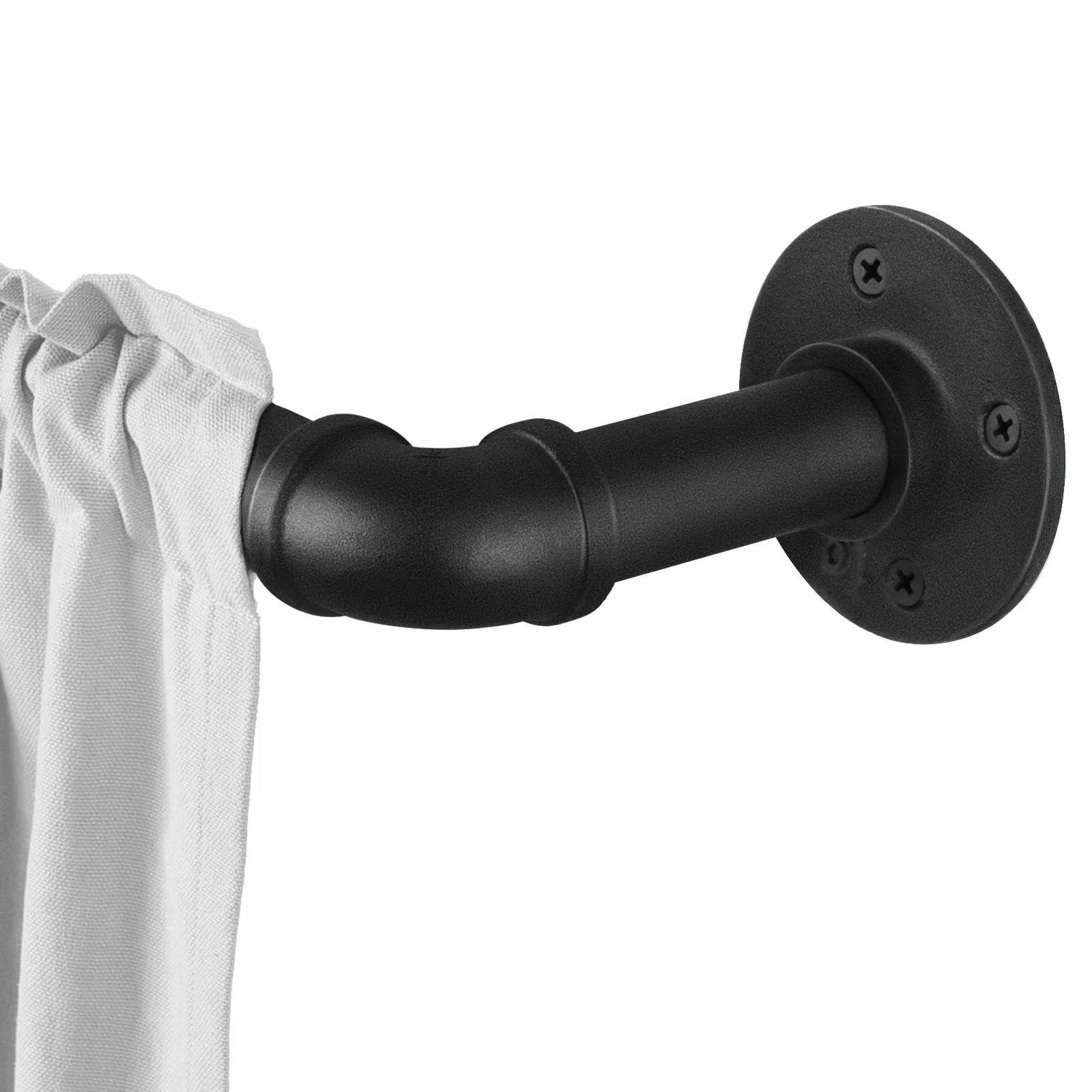 Upper Vobster 1 Inch Adjustable Industrial Pipe Curtain Rod Indoor/Outdoor Ceiling or Wall Mount