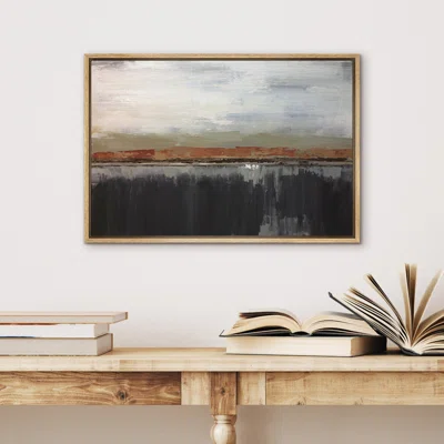 Minimal Landscape " IDEA4WALL Framed Canvas Wall Art No Texture Dark Paint Strokes Abstract Canvas Prints Home Artwork Decoration For Living Room,Bedroom "