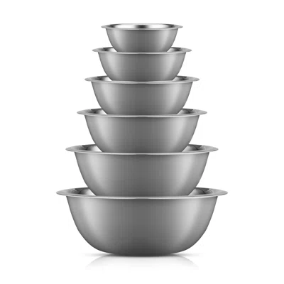 Brightware Steel Mixing Bowl - Silver - Set of 6