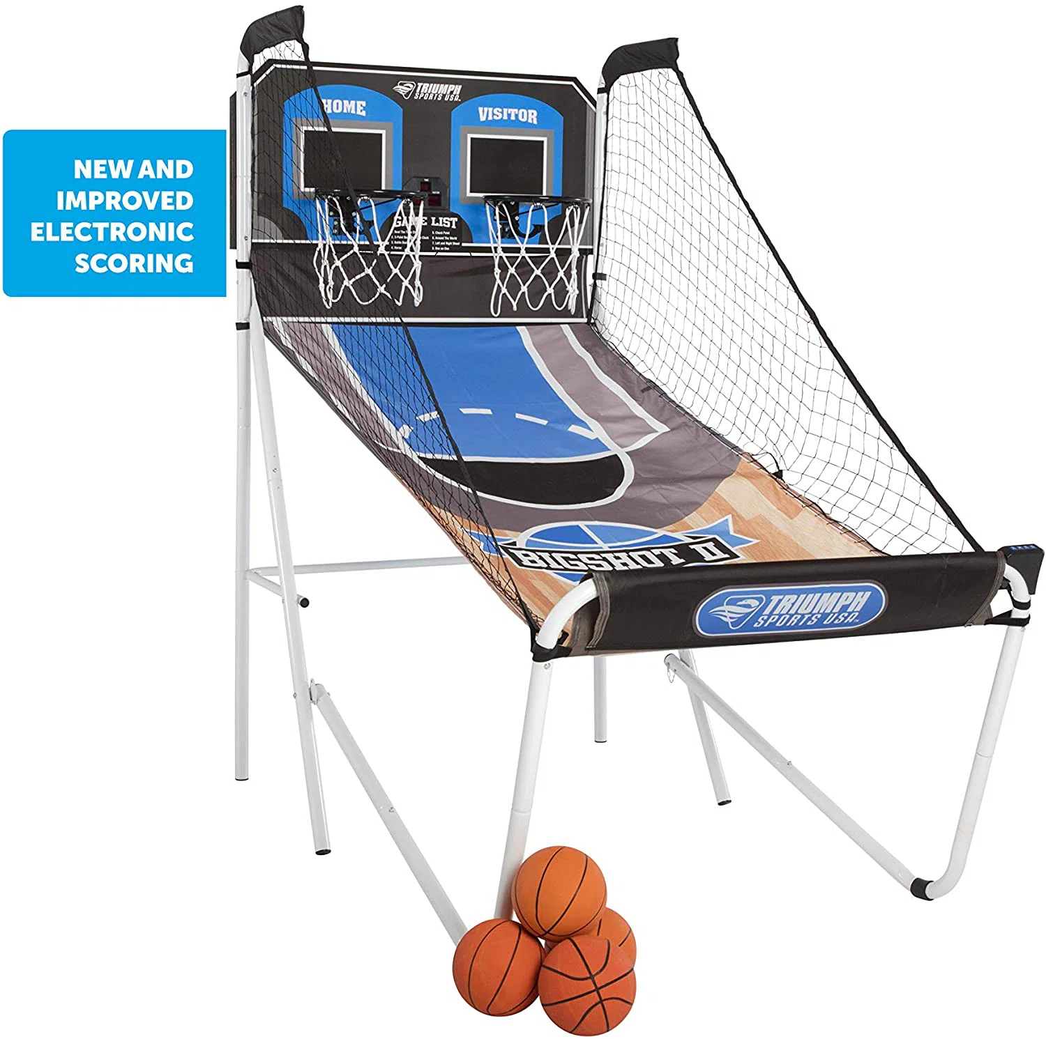 Triumph Sports Big Shot II Double Shootout Basketball Game - LED Scorer - 8 Game Modes - 4 Basketballs